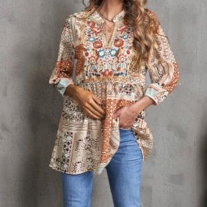 Boho babydoll top